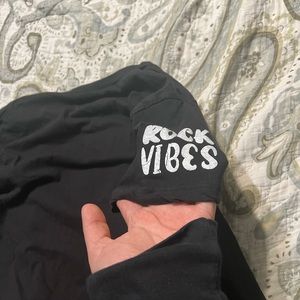 ON FIRE ROCK AND ROLL SHIRT, CROPPED, BLACK, XL NOT WORN